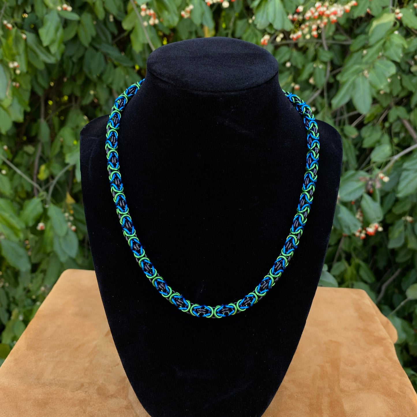 Byzantine Necklace (Blue, Green, and Black)